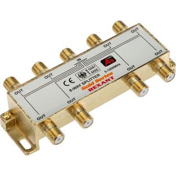 Делитель REXANT ТВ х 8 + 9шт. F BOX 5-1000МГц GOLD