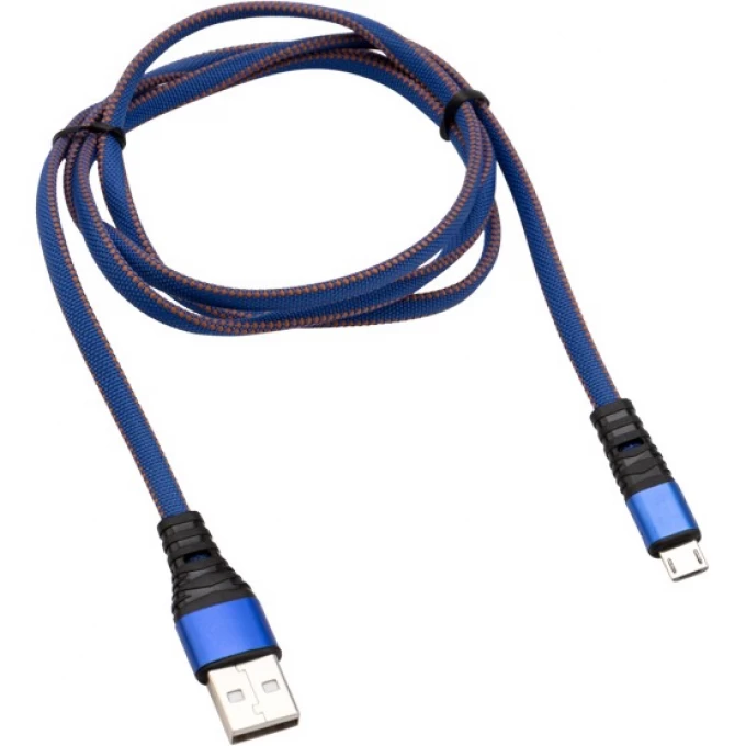 Кабель REXANT USB-microUSB плоский синяя джинсовая оплетка 18-1163 Кабель REXANT USB-microUSB плоский синяя джинсовая оплетка 18-1163