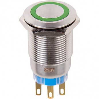 Кнопка антивандальная REXANT 19 12В б/фикс зеленая