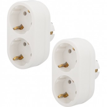 Набор двойников электрических REXANT 16 А с заземлением, белый (2 шт./уп.) Набор двойников электрических REXANT 16 А с заземлением, белый (2 шт./уп.)