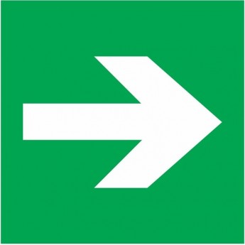 Наклейка эвакуационный знак REXANT НАПРАВЛЯЮЩАЯ СТРЕЛКА 200*200 мм