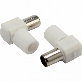 Разъем антенный REXANT на кабель штекер-TV угловой белый