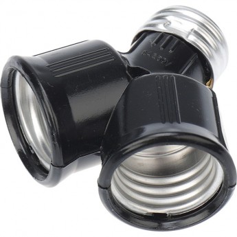 Разветвитель цокольный REXANT Е27-2хЕ27 черный