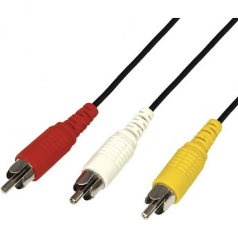 Шнур REXANT 3 RCA - 3 RCA, 7м, черный