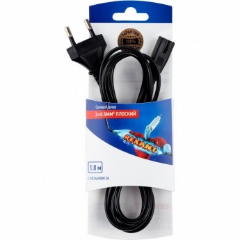 Шнур сетевой REXANT 2x0.5мм² 1.8m