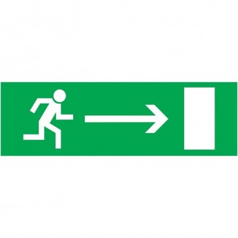 Табличка ПВХ REXANT эвакуационный знак «Направление к эвакуационному выходу направо» 100х300 мм