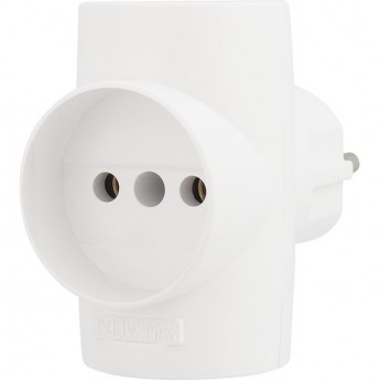 Тройник электрический REXANT 10 А без заземления белый