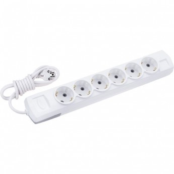 Удлинитель REXANT PREMIUM 6 гнезд, 1,5м, 3х1,5мм², с/з, белый