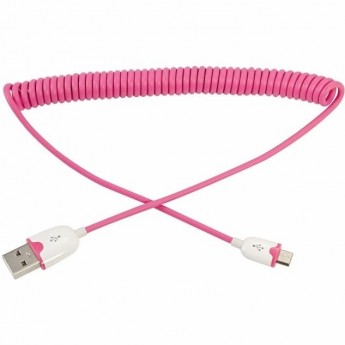 USB кабель REXANT универсальный microUSB витой розовый